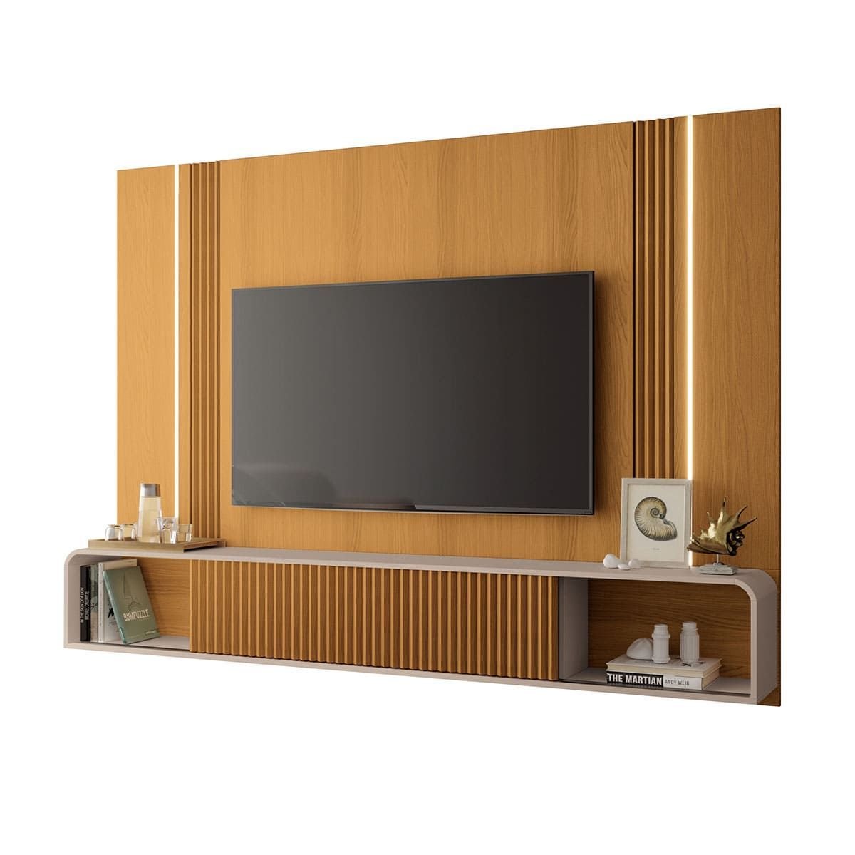Rack Painel para Tv 85 Polegadas Kansas 219x164 - Cinamomo-off White ...