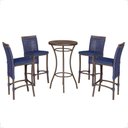 Ver imagem 1 de Mesa Bistro e 4 Banquetas Roma Marrom, Corda Náutica 10 Azul