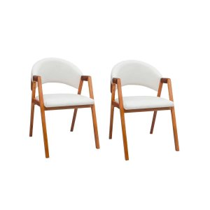 2 Cadeiras Sala de Jantar em Madeira Luiza Sintético Ds Home