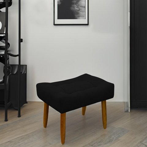 Puff Decorativo Quarto e Sala de Estar Suede Light Herrero:Preto