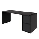 Ver imagem 5 de Escrivaninha 1,7m C/ Balcão Lateral Nicho e Armário Aéreo F5 Cor:preto
