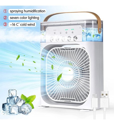 Ventilador Gelo Portátil 3em1 Mini Climatizador Umidificador - 3