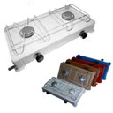 Ver imagem 2 de Fogão Portátil 2 Bocas Branco Acampamento a Gás Área Externa