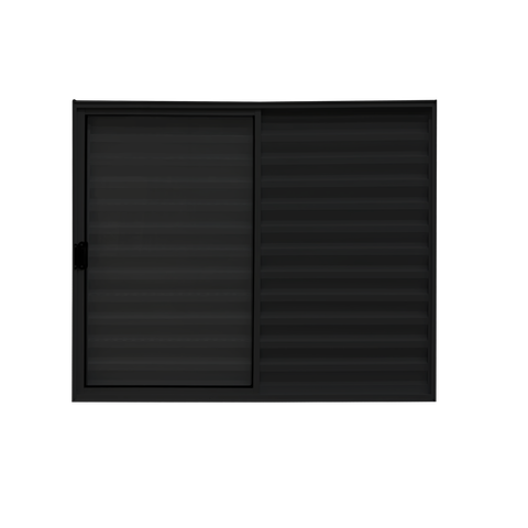 Veneziana 3 Folhas Aluminio Preto 1,20x1,50 Linha 18 Modular