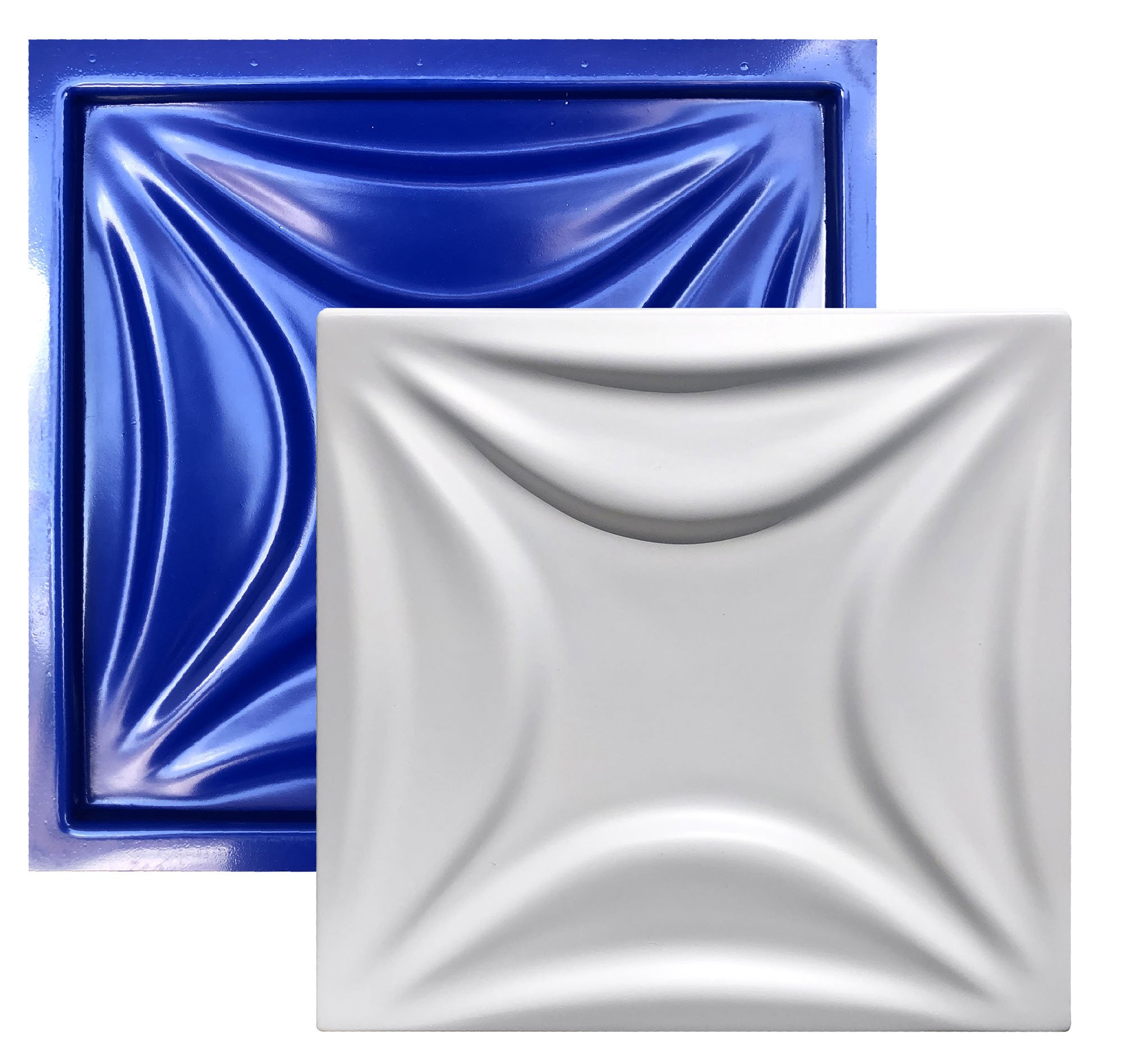 Conjunto 4 Formas 3d Gesso E Cimento Abs Azul  - 2