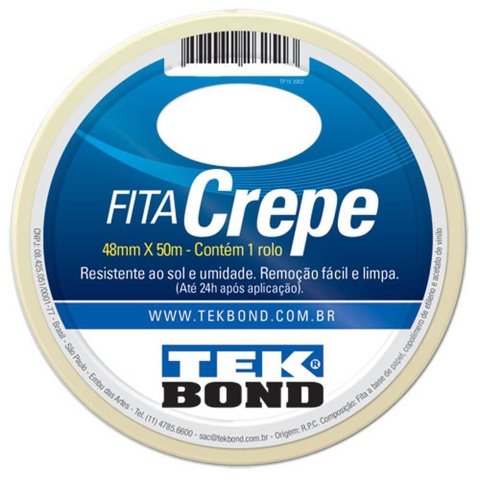 Fita Crepe 48mm X 50 Metros - 11111048500 - Tekbond * Fita Crepe 48mm X 50m Tekbond