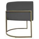 Ver imagem 6 de Poltrona Decorativa Recepção Luna Corino Base de Ferro Champagne