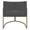 Ver imagem 5 de Poltrona Decorativa Recepção Luna Corino Base de Ferro Champagne