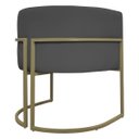 Ver imagem 7 de Poltrona Decorativa Recepção Luna Corino Base de Ferro Champagne