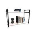 Ver imagem 2 de Nicho Industrial 2 Prateleiras Maldivas Ferro Preto Tampo Branco 80cm