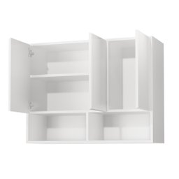 Armario Aéreo Organizador Multiuso Quarto Sala Bela 3 Portas:Branco - 5