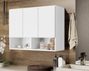 Ver imagem 4 de Armario Aéreo Organizador Multiuso Quarto Sala Bela 3 Portas:Branco