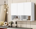 Ver imagem 2 de Armario Aéreo Organizador Multiuso Quarto Sala Bela 3 Portas:Branco