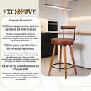 Ver imagem 5 de Kit 4 Banquetas Alta Giratória 80 cm c/ Encosto Ilha Gourmet Balcão Bancada Base Gira Corino Café