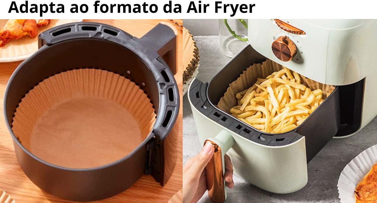 Kit 50 Forro De Papel Tapete Forma Airfryer Microondas Forno Fritadeira Antiaderente - 3