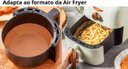 Ver imagem 3 de Kit 50 Forro De Papel Tapete Forma Airfryer Microondas Forno Fritadeira Antiaderente