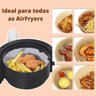 Kit 50 Forro De Papel Tapete Forma Airfryer Microondas Forno Fritadeira Antiaderente - 2
