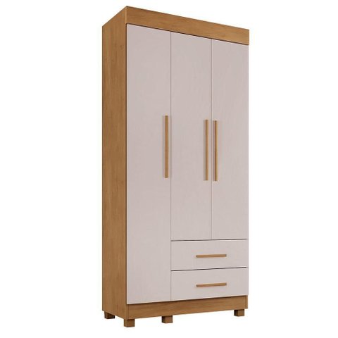 Guarda-roupa New Copacabana 3 Portas 2 Gavetas - Benetil Cinamomo Off