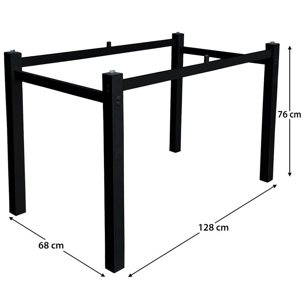 Pé para Mesa Jantar Retangular 1,50 para Tampo de Vidro Preto Ql - 3