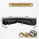 Ver imagem 4 de Sofá Magno 3.77x4.57m de Canto, Retrátil e Reclinável - Preto