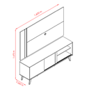 Ver imagem 4 de Painel com Bancada para TVs de até 60 polegadas Cronos Cinamomo Off White  Madetec