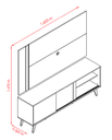 Ver imagem 4 de Painel com Bancada para TVs de até 60 polegadas Cronos Cinamomo Off White Madetec