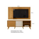 Ver imagem 3 de Painel com Bancada para TVs de até 60 polegadas Cronos Cinamomo Off White  Madetec