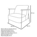 Ver mais imagens de Kit 2 Poltronas Decorativa Celeste Linho Bouclê Base de Ferro Preto - Pallazio Bege Pérola