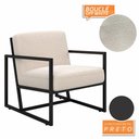 Ver imagem 3 de Kit 2 Poltronas Industrial Kingston Preto/bouclé Off White Móveis Arapongas