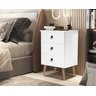 Mesa De Cabeceira Madri 3 Gavetas: Branco - 2