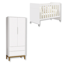 Ver imagem 1 de Quarto de Bebê Berço Evolution + Guarda Roupa 2 Portas Classic - Branco