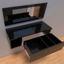 Ver imagem 4 de Penteadeira Suspensa Joy Camarim para Quarto Peternella: Preto Fosco