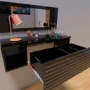 Ver imagem 3 de Penteadeira Suspensa Joy Camarim para Quarto Peternella: Preto Fosco