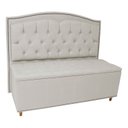 Ver imagem 1 de Kit Cabeceira e Calçadeira com Baú 195 Cm King Casal Diana Suede Bege - Fina Mobília