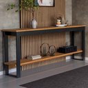 Ver imagem 2 de Aparador para Sala de Estar 180cm com 1 Gaveta Industrial Norton D03 Freijó Preto Fosco - Lyam Decor