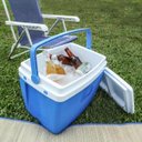 Ver imagem 6 de Caixa Térmica 34 Litros Bel Lazer com Suporte para Bebidas e Alça Azul