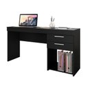 Ver imagem 2 de Escrivaninha Mesa Escritório Office 2 Gavetas 121cm Preto Tx