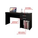 Ver imagem 6 de Escrivaninha Mesa Escritório Office 2 Gavetas 121cm Preto Tx