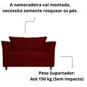 Ver imagem 3 de Namoradeira Poltrona Recepção Sala Escritório Isis Suede Cor:bordo