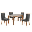 Ver imagem 2 de Mesa de Jantar Liz 120cm Tampo MDF Vidro Canto Copo com 4 Cadeiras Yasmin