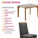 Ver imagem 7 de Mesa de Jantar Liz 120cm Tampo MDF Vidro Canto Copo com 4 Cadeiras Yasmin