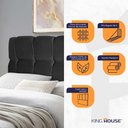 Ver imagem 3 de Cabeceira Cama Box Queen 160cm Suede Velut Preto - King House
