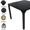 Ver imagem 4 de Mesa Quadrada Haiti 100cm Tampo Ripado em Alumínio Cozinha Edícula Trama Original