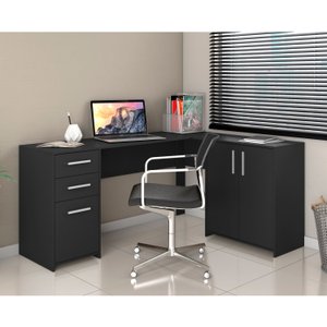 Mesa de Escritório em L 2 Gavetas 3 Portas Office Nt 2005 