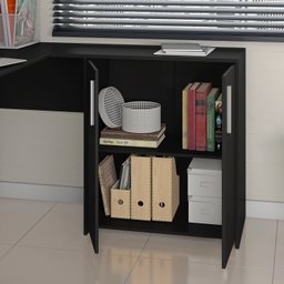 Mesa de Escritório em L 2 Gavetas 3 Portas Office Nt 2005  - 8