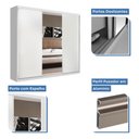 Ver imagem 6 de Guarda Roupa Casal 3 Portas de Correr e 3 Espelhos Evidence -Mt- Rei de Casa Branco