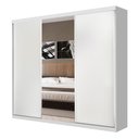 Ver imagem 1 de Guarda Roupa Casal 3 Portas de Correr e 3 Espelhos Evidence -Mt- Rei de Casa Branco