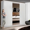Ver mais imagens de Guarda Roupa Casal 3 Portas de Correr e 3 Espelhos Evidence -Mt- Rei de Casa Branco