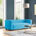 Ver imagem 1 de Sofá Namoradeira Amsterdam 1,40m Suede Azul Turquesa - Clique Decorações