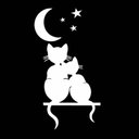 Ver imagem 1 de Adesivo Gato Lua Parede Porta Box Geladeira Decoração:branco